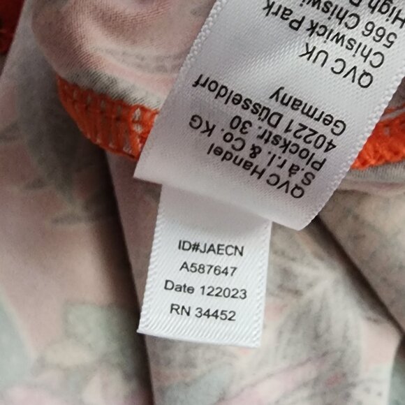 Cuddl Duds Jumpsuit Womens Plus Size 3X Orange Floral Tropical Pineapple Hawaii - Picture 6 of 7